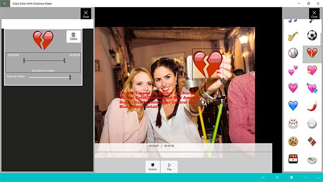 Trang trí video bằng sticker, chèn text, lồng nhạc nền...