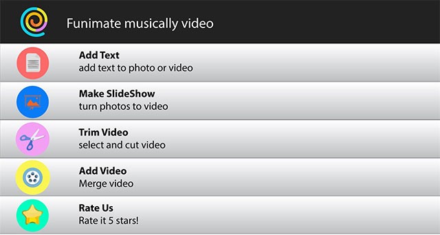 Funimate Musical Video Editor sở hữu loạt tính năng chỉnh sửa video, làm video chuyên nghiệp
