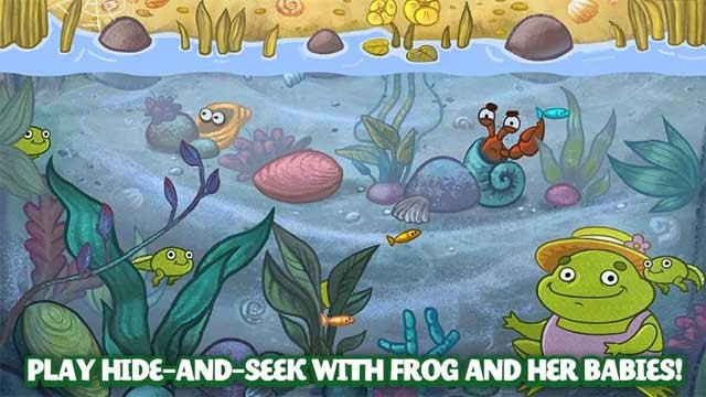 Funny Forest Family có các mini game hấp dẫn như chơi trốn tìm cùng gia đình nhà ếch
