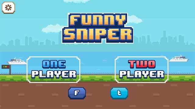 Funny Snipers cho Android có 2 chế độ: một người chơi và hai người chơi