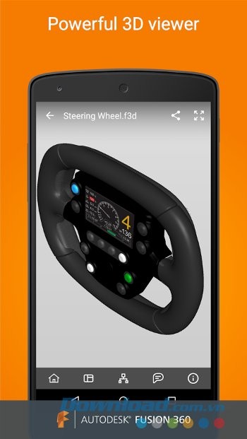 Fusion 360 cho Android cung cấp chế độ xem 3D mạnh mẽ
