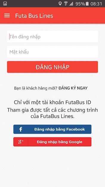 Đăng nhập ứng dụng