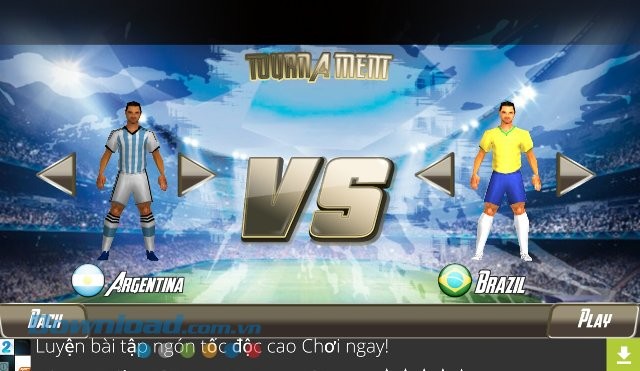 Lựa chọn đội bóng thi đấu trong game Futsal Football 2
