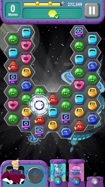 Giao diện màn chơi game Futurama: Game of Drones