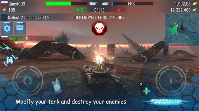 Nâng cấp xe tăng của bạn và tiêu diệt mọi kẻ thù trong game Future Tanks cho Android