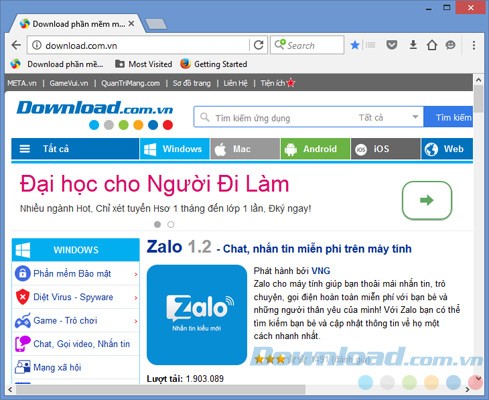 Giao diện Firefox sau khi cài FXChrome