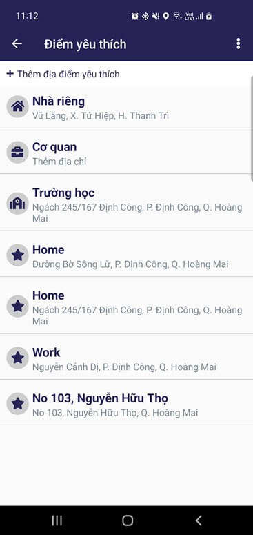 Địa điểm yêu thích