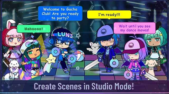 Chế độ Studio của Gacha Club online cho phép bạn tạo cảnh với tối đa 10 nhân vật
