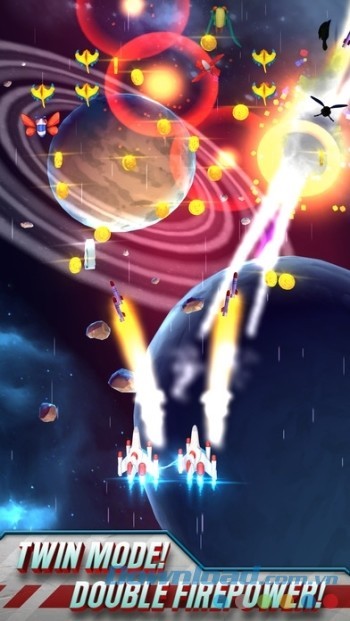 Nâng cấp đáng kể về mặt đồ họa trong Galaga Wars
