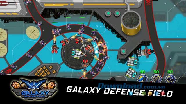 Giao diện chơi game Galaxy Defense Field trên Android