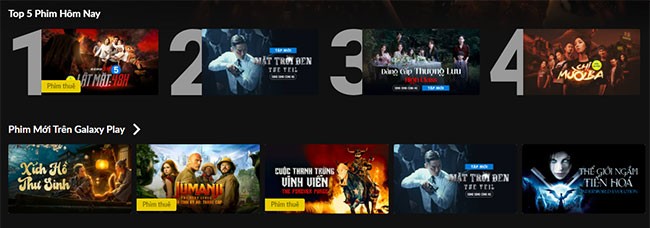 Top phim hay trên Galaxy Play