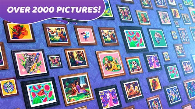 Gallery có hàng nghìn bức tranh được thiết kế tuyệt đẹp để tô màu