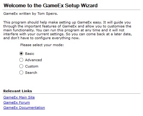 Màn hình cài đặt GameEX