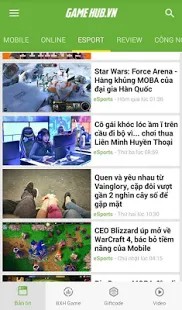 Giao diện chính của ứng dụng Gamehub