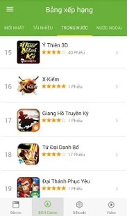 Bảng xếp hạng game trong Gamehub