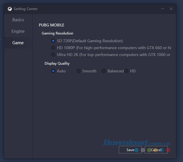 Tuỳ chỉnh chất lượng hiển thị khi chơi game trên Gameloop