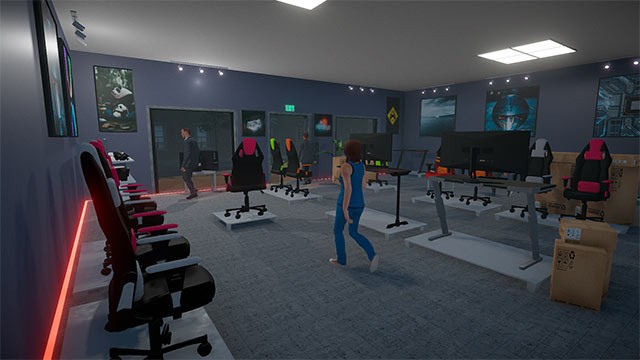 Quản lý cửa hàng máy tính và phụ kiện game trong khi chơi Gamer Shop Simulator