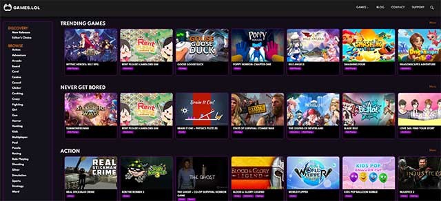 Trang web được cập nhật liên tục và các trò chơi mới được thêm vào hàng ngày