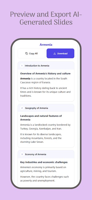 Xem trước và xuất các slide được tạo bằng AI