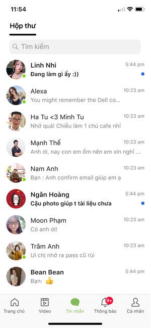 Giao diện chat của Gapo