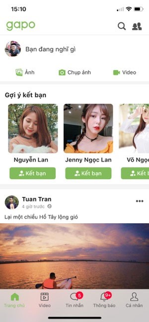Kết nối bạn bè trên Gapo