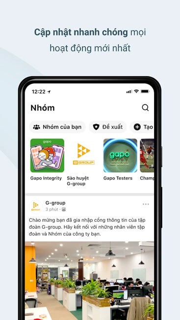 Cập nhật nhanh chóng các hoạt động