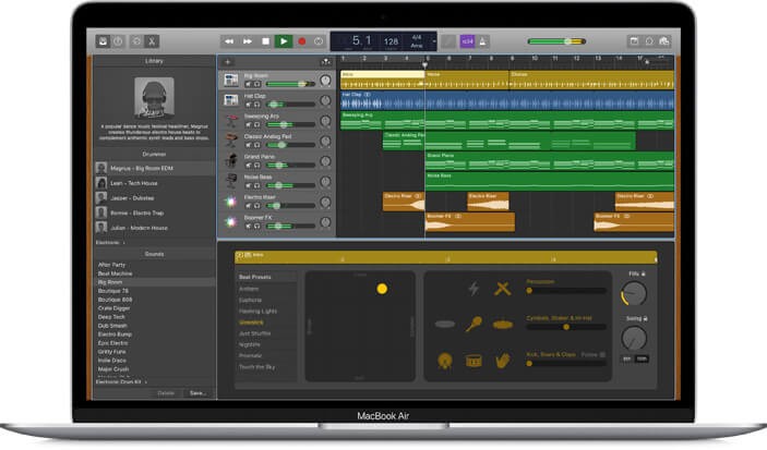 Giao diện GarageBand cho Mac