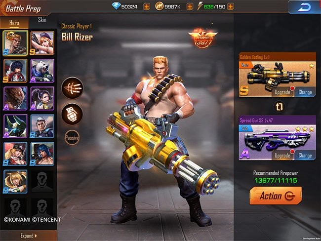 Thay đổi vũ khí cho nhân vật