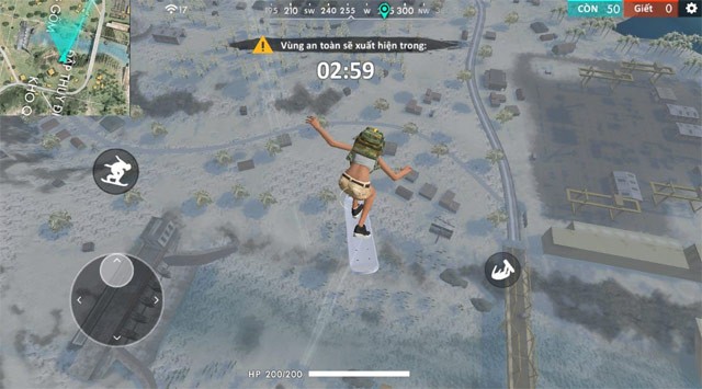 Nhảy dù xuống đảo hoang và bắt đầu cuộc chiến sinh tồn trong game Free Fire