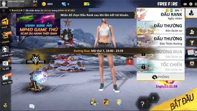Chế độ chơi trong Garena Free Fire rất đa dạng