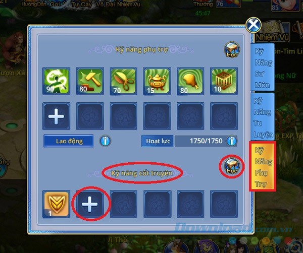 Kỹ năng nhân vật