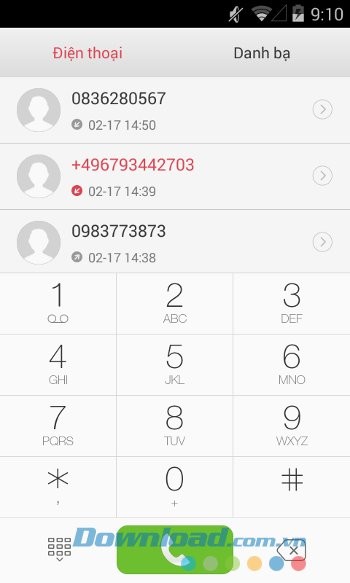 Bàn phím quay số của GEAK Launcher