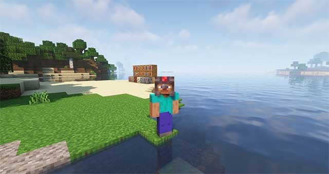 Mũ giáp Netherite với ngọc lục bảo, mang lại hiệu ứng đặc biệt