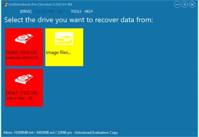 Giao diện GetDataBack Pro