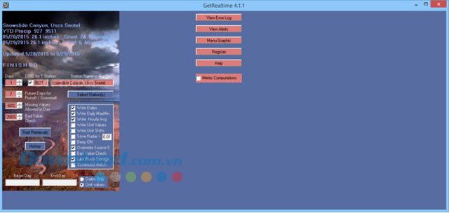 Lựa chọn trạm khí tượng