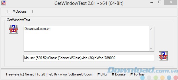 Giao diện của GetWindowText