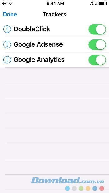 Phát hiện các web theo dõi