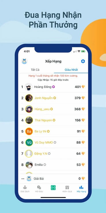 Đua hạng để nhận thườn