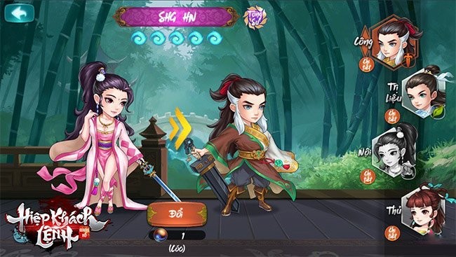 Chọn nhân vật chơi Giang Hồ Hiệp Khách Lệnh