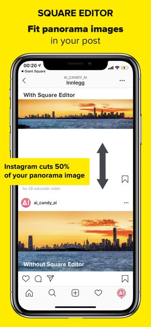 Giant Square giúp bạn tạo ảnh toàn cảnh vừa khít với giao diện