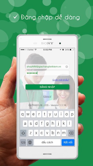 Đăng nhập tài khoản trên giao hàng tiết kiệm