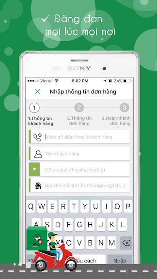 Nhập thông tin đơn hàng