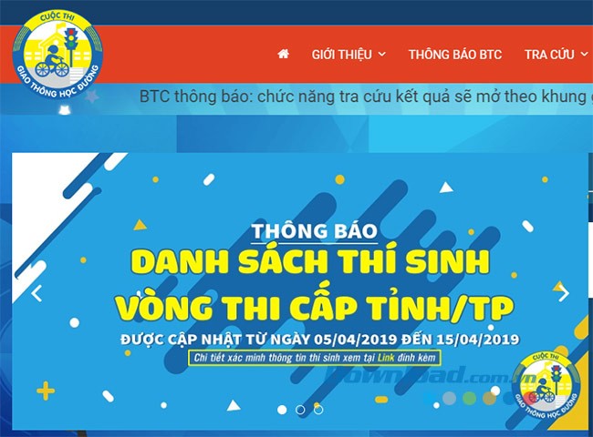 Thông báo cuộc thi