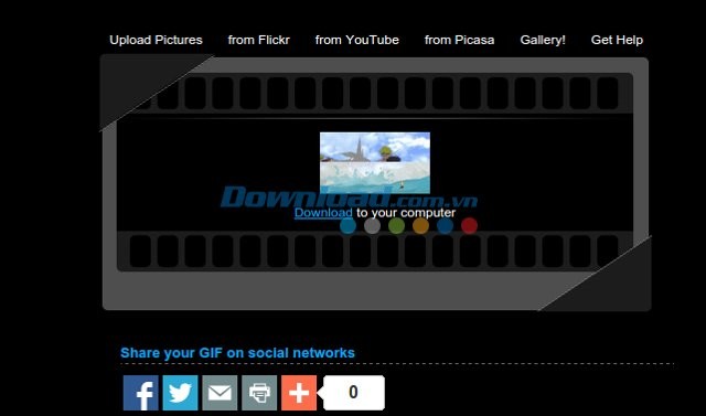 Gickr.com tạo video động dễ dàng