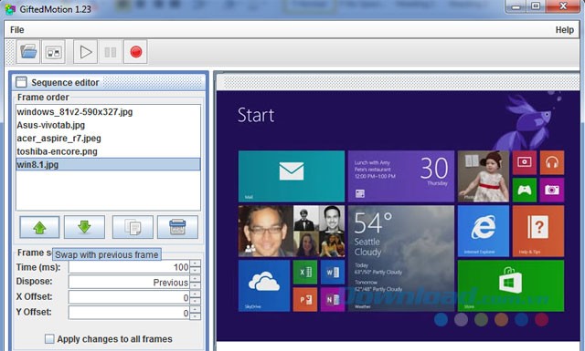 Giao diện GiftedMotion