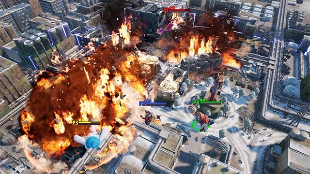 Môi trường chơi game trong GigaBash có thể phá hủy hoàn toàn