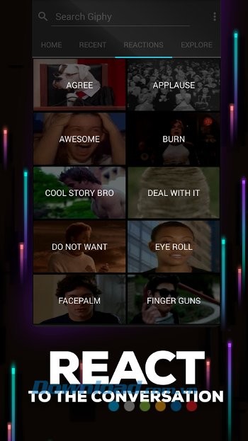 Các thư mục ảnh GIF trên GIPHY for Messenger
