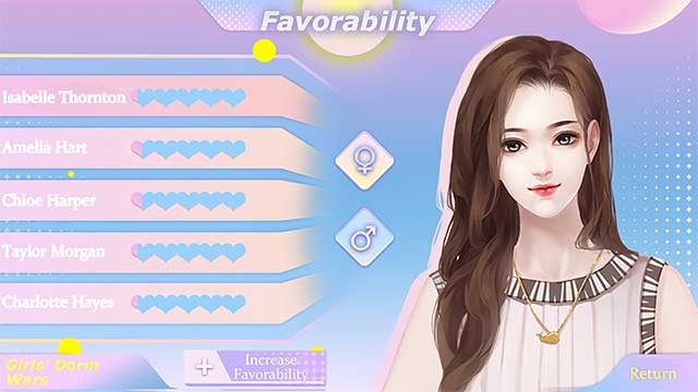 Game thủ có thể theo đuổi hoặc từ chối bất kỳ nhân vật nào