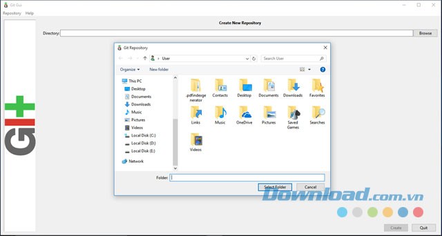 Sử dụng GIT GUI trong ứng dụng lập trình Git cho Windows miễn phí