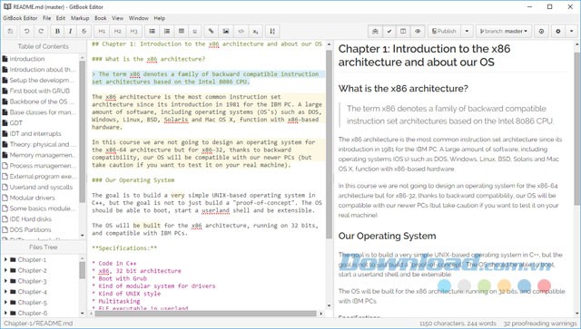 Giao diện GitBook Editor